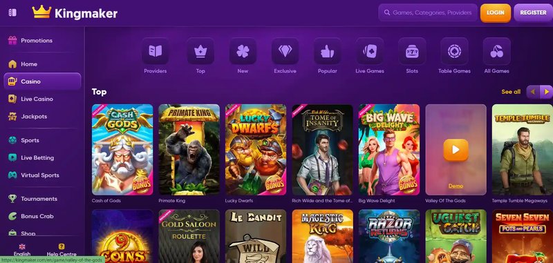 Scopri il mondo del Kingmaker Casino online in Italia con grandi offerte - panoramica